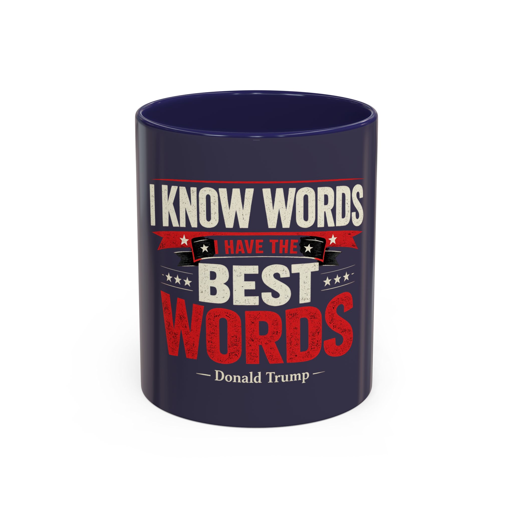 Accent Coffee Mug — "I Know Words, I Have the Best Words" Political Quote - Image 5