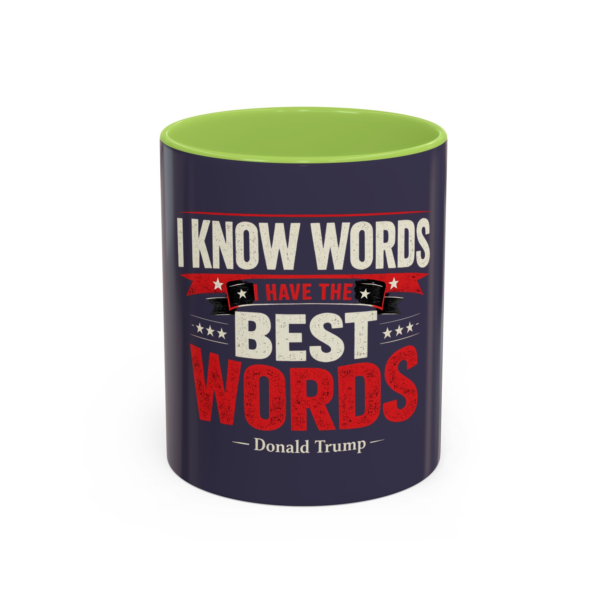 Accent Coffee Mug — "I Know Words, I Have the Best Words" Political Quote - Image 29