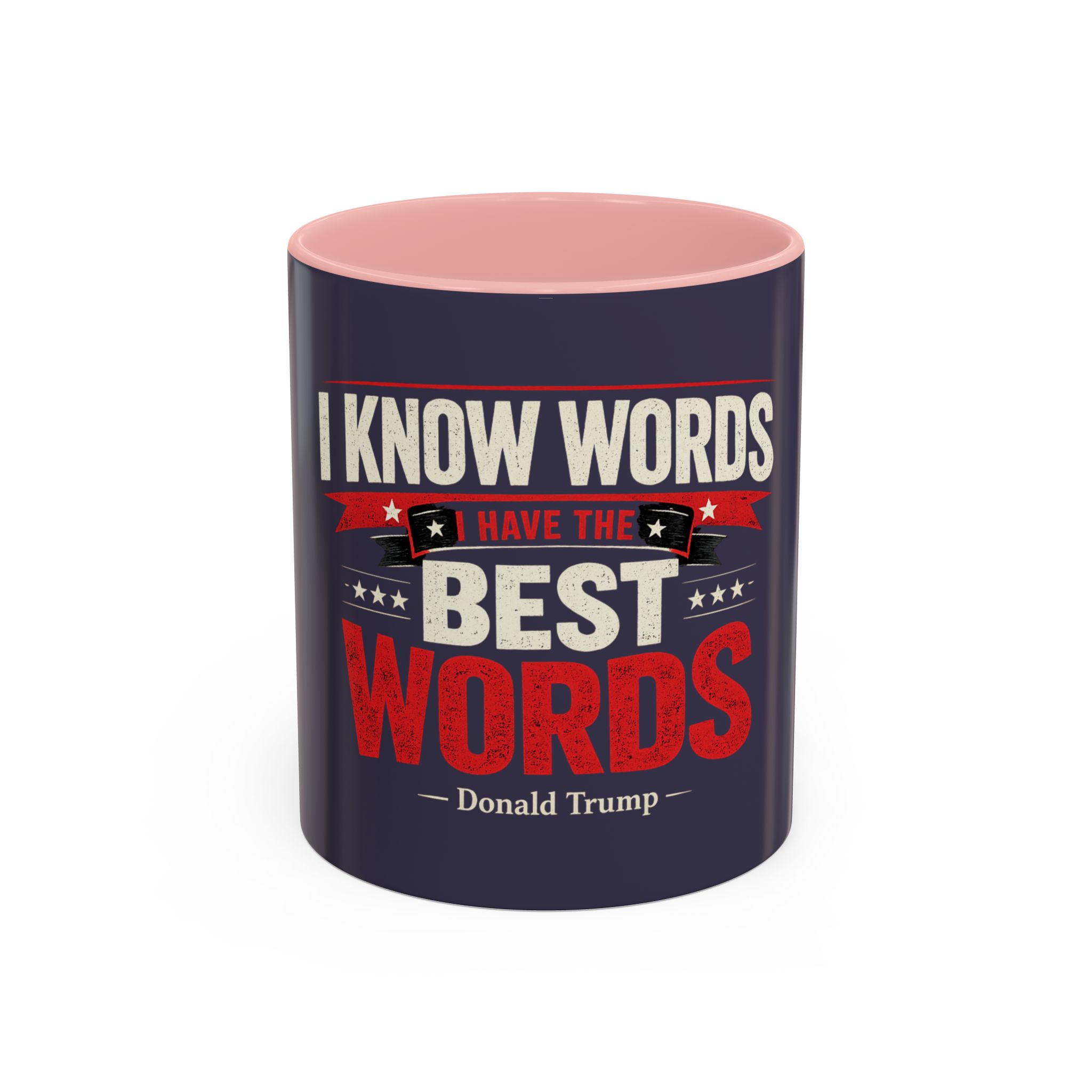 Accent Coffee Mug — "I Know Words, I Have the Best Words" Political Quote - Image 9