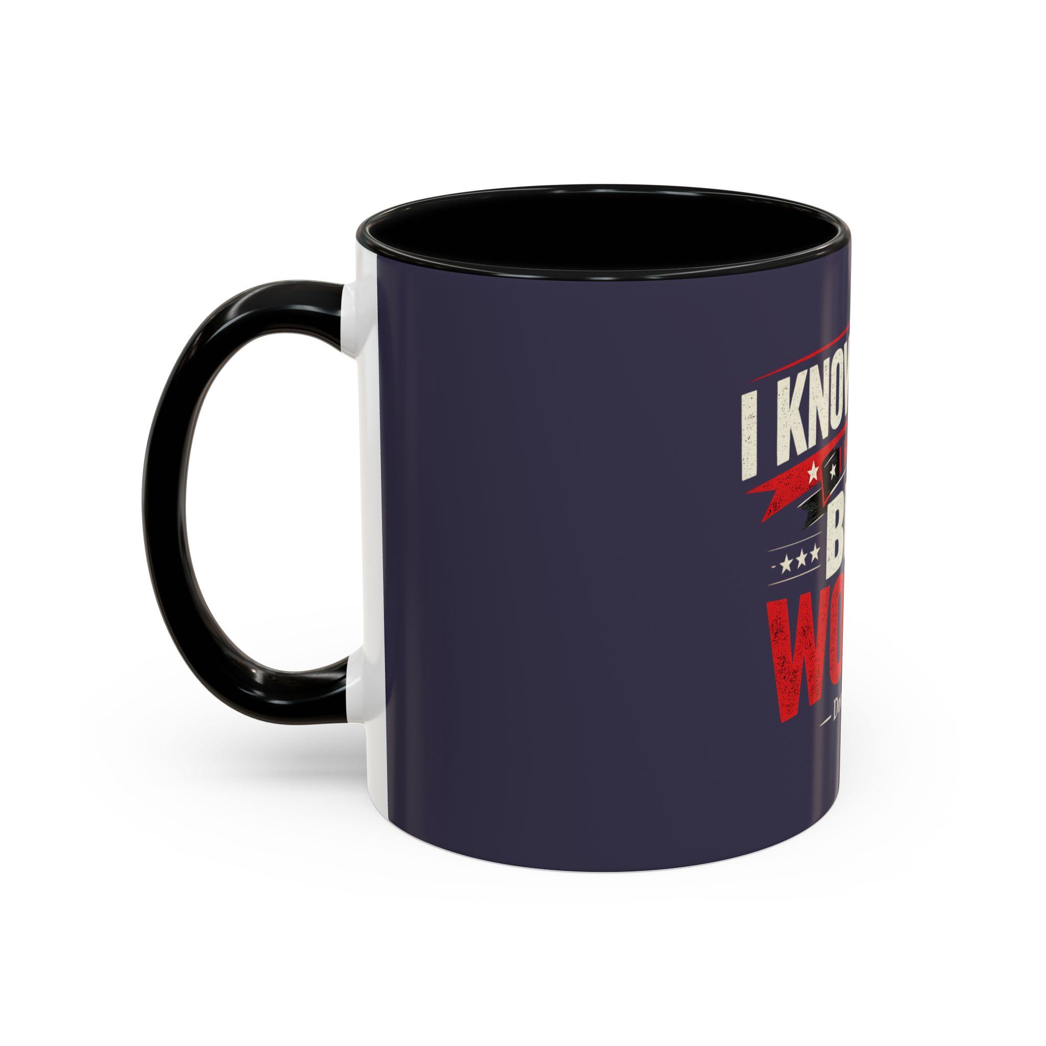 Accent Coffee Mug — "I Know Words, I Have the Best Words" Political Quote - Image 3