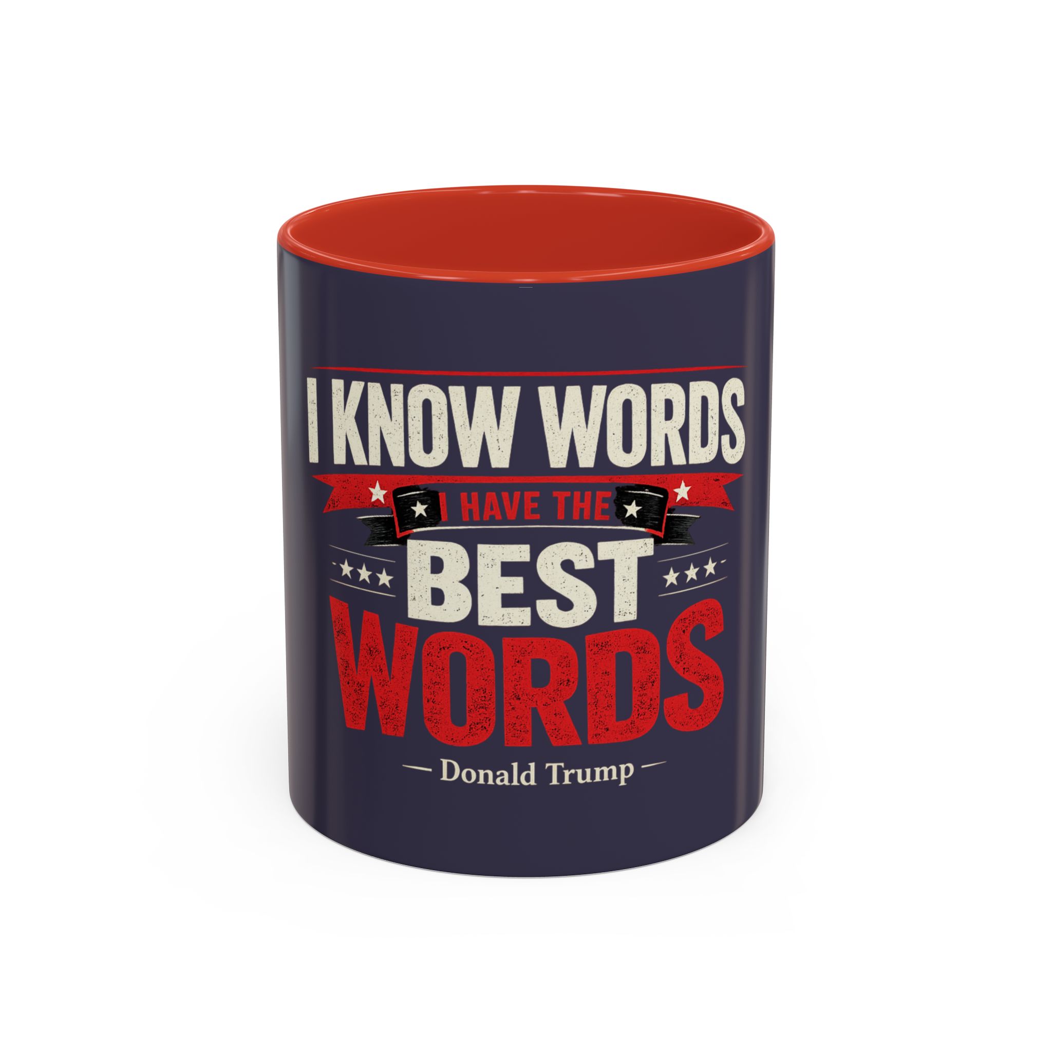 Accent Coffee Mug — "I Know Words, I Have the Best Words" Political Quote - Image 13