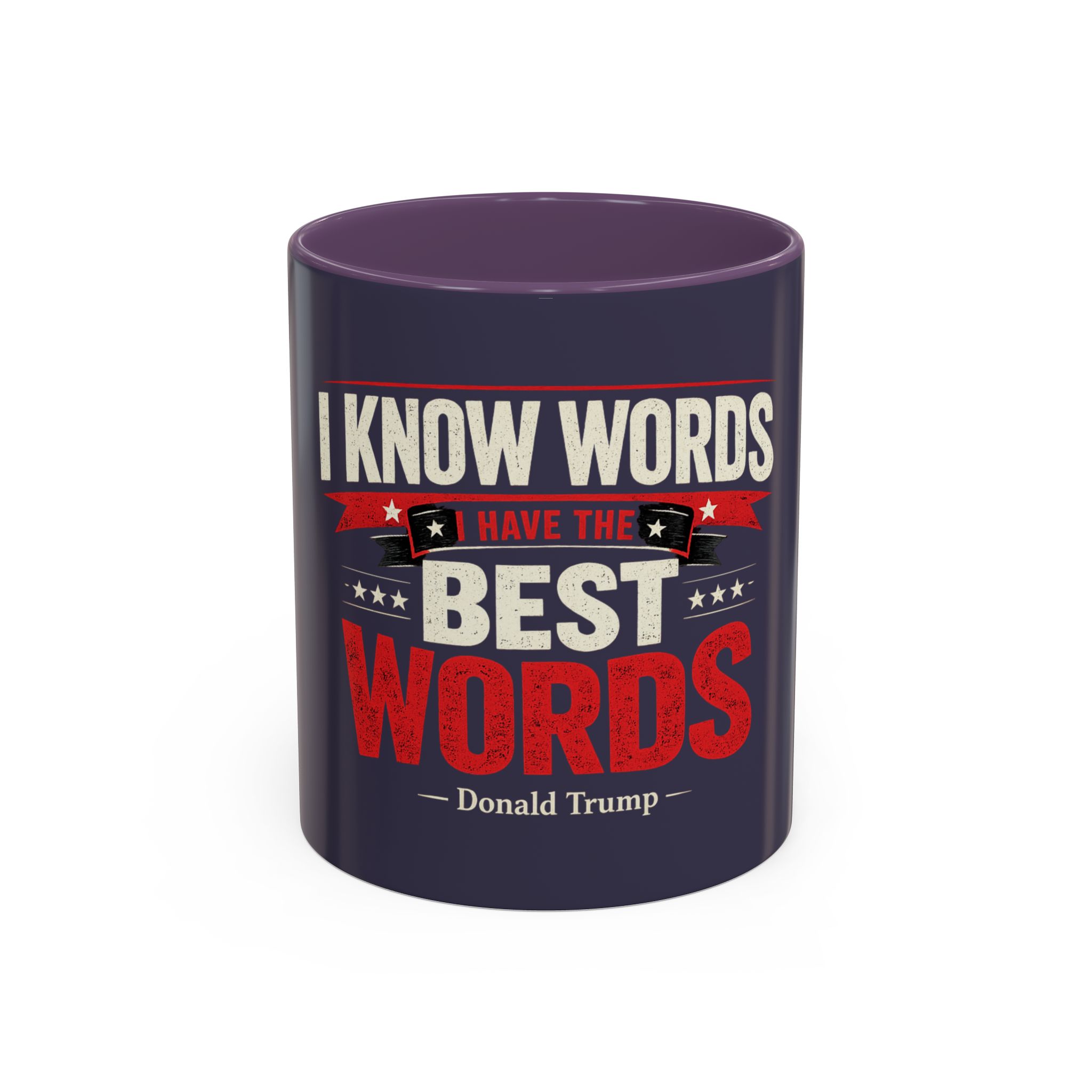 Accent Coffee Mug — "I Know Words, I Have the Best Words" Political Quote - Image 33